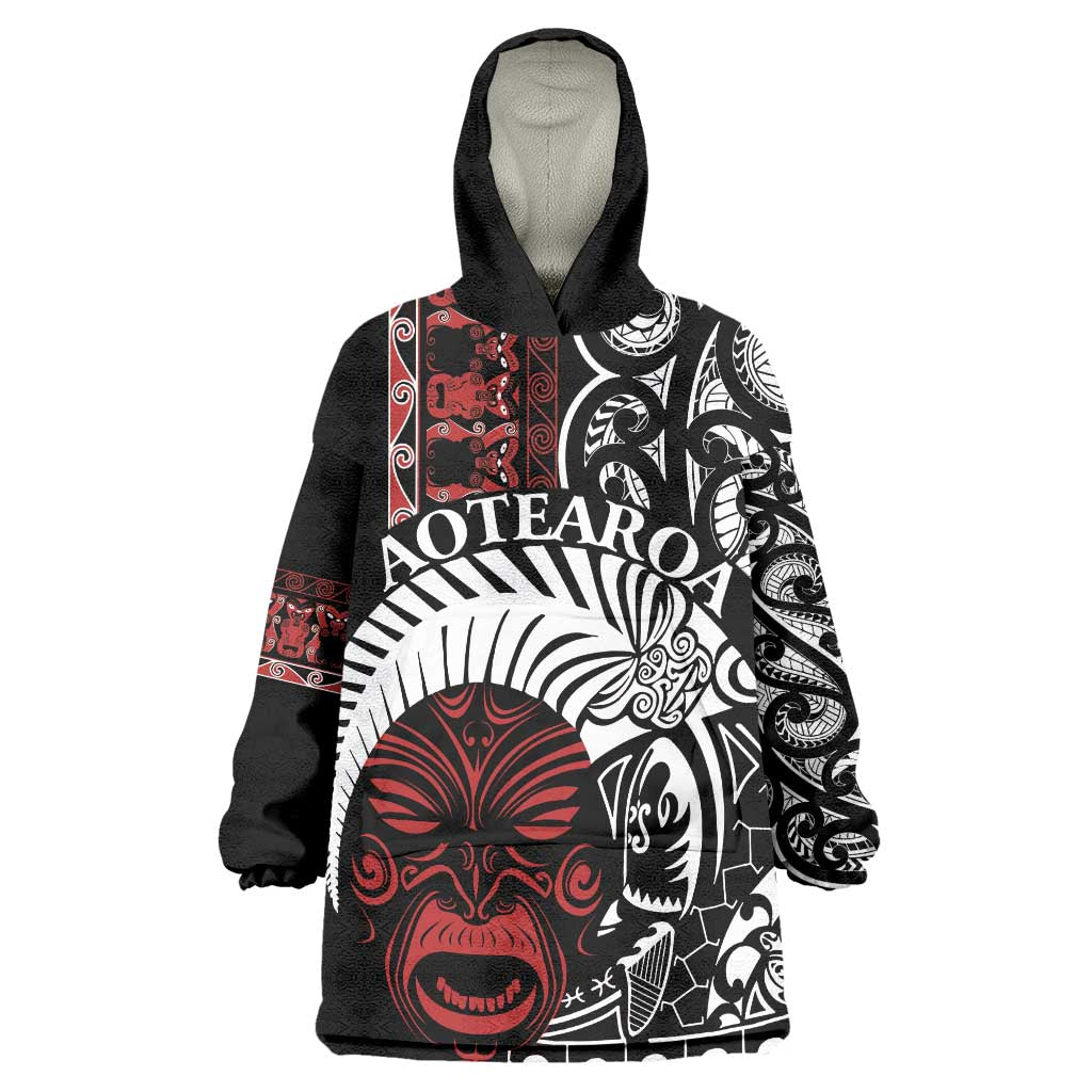 Honour The Treaty New Zealand Personalised Wearable Blanket Hoodie Toitu Te Tiriti Indigenous Maori Face - Vibe Hoodie Shop