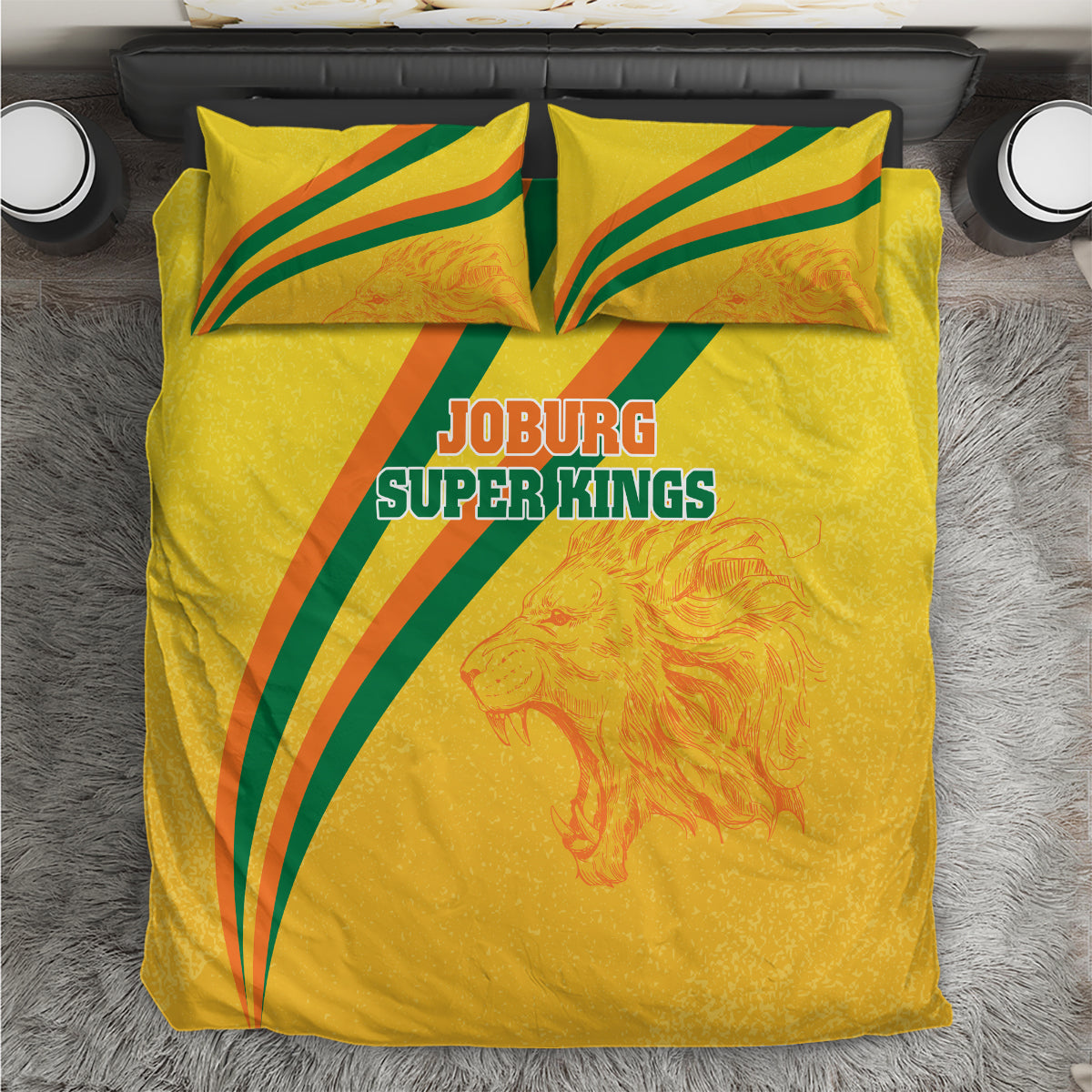 Joburg Super Kings Custom Bedding Set South African Cricket 2024 Sporty - Vibe Hoodie Shop