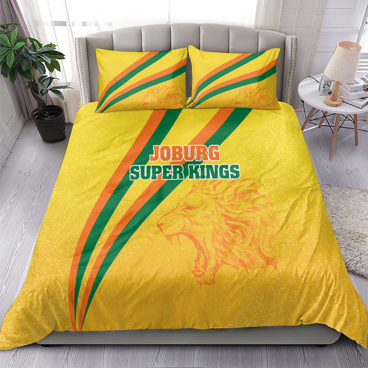 Joburg Super Kings Custom Bedding Set South African Cricket 2024 Sporty - Vibe Hoodie Shop