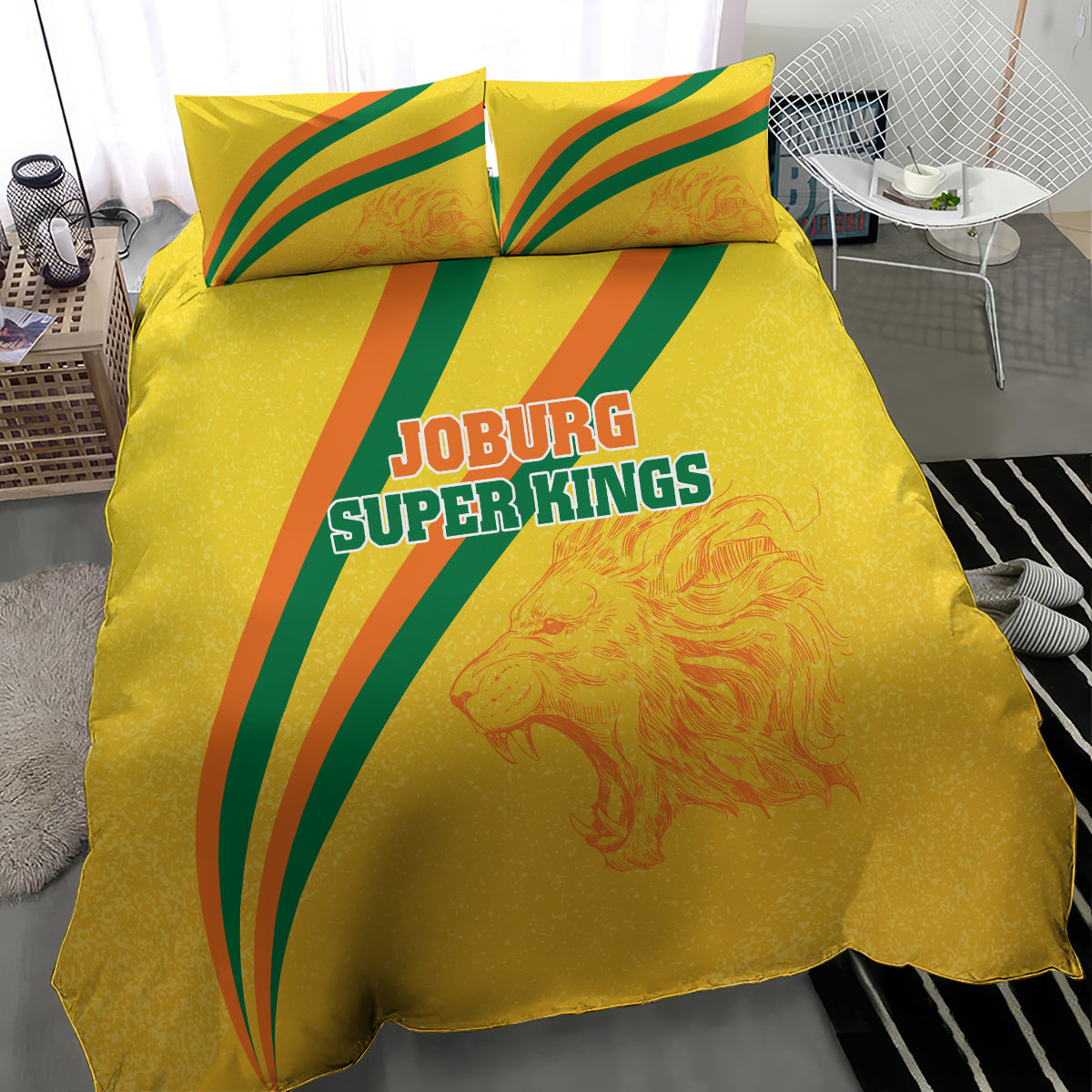 Joburg Super Kings Custom Bedding Set South African Cricket 2024 Sporty - Vibe Hoodie Shop