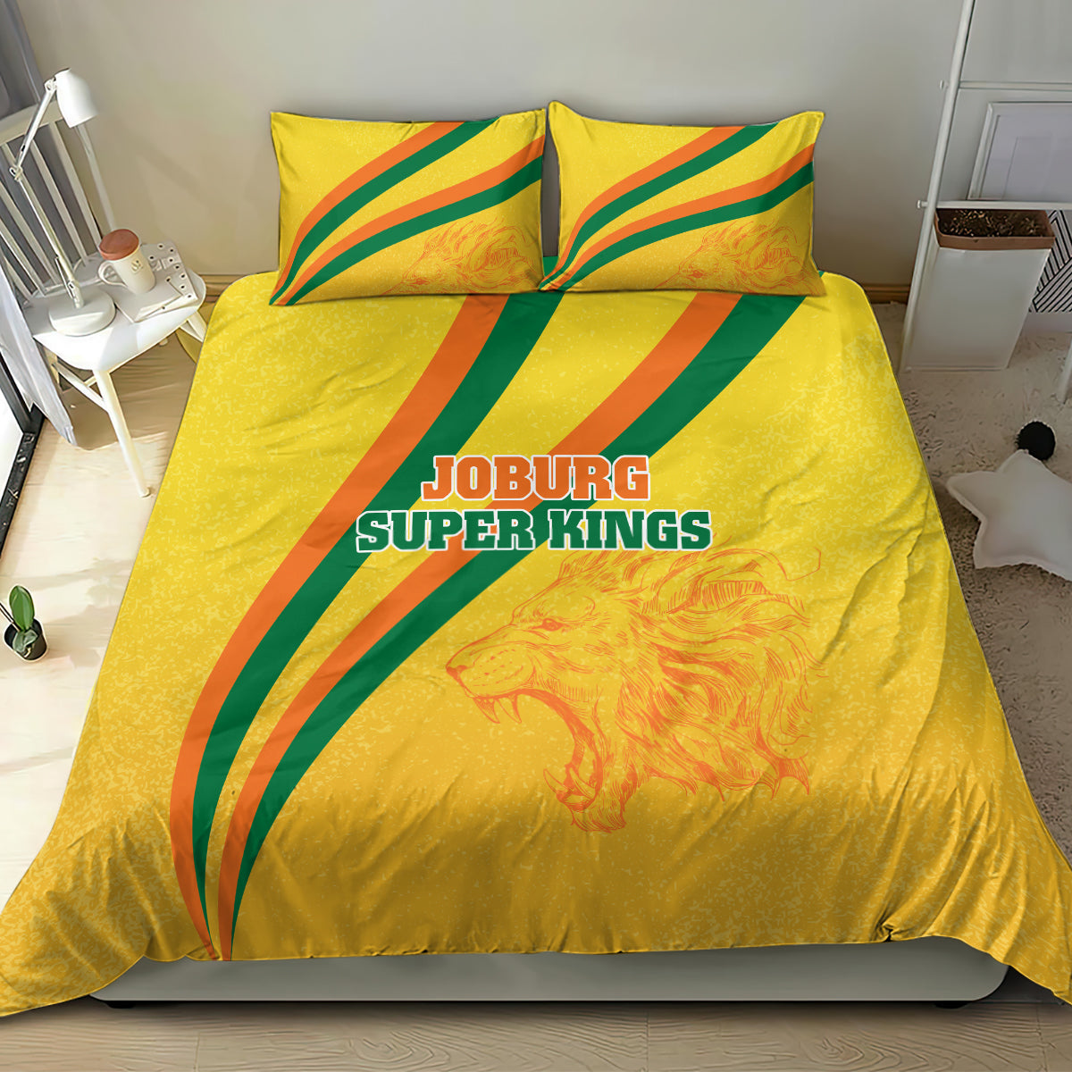 Joburg Super Kings Custom Bedding Set South African Cricket 2024 Sporty - Vibe Hoodie Shop