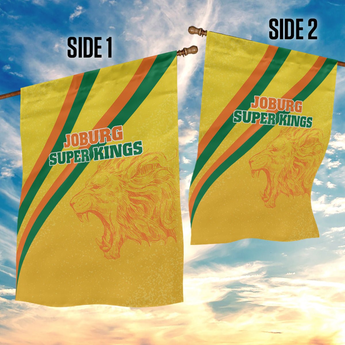 Joburg Super Kings Custom Garden Flag South African Cricket 2024 Sporty - Vibe Hoodie Shop