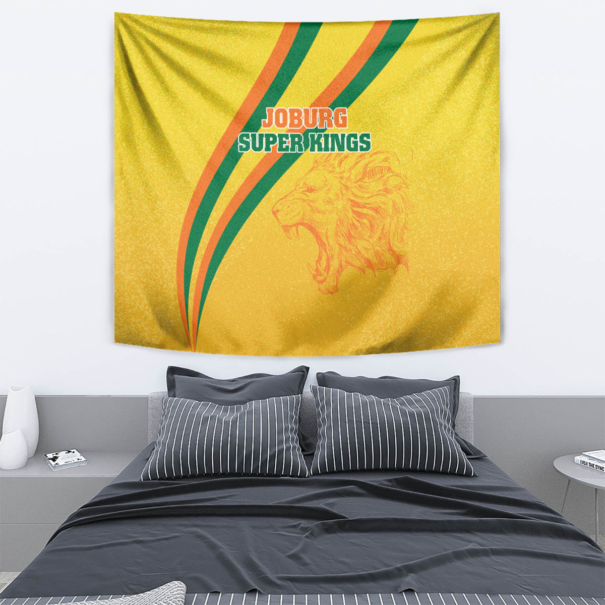 Joburg Super Kings Custom Tapestry South African Cricket 2024 Sporty - Vibe Hoodie Shop