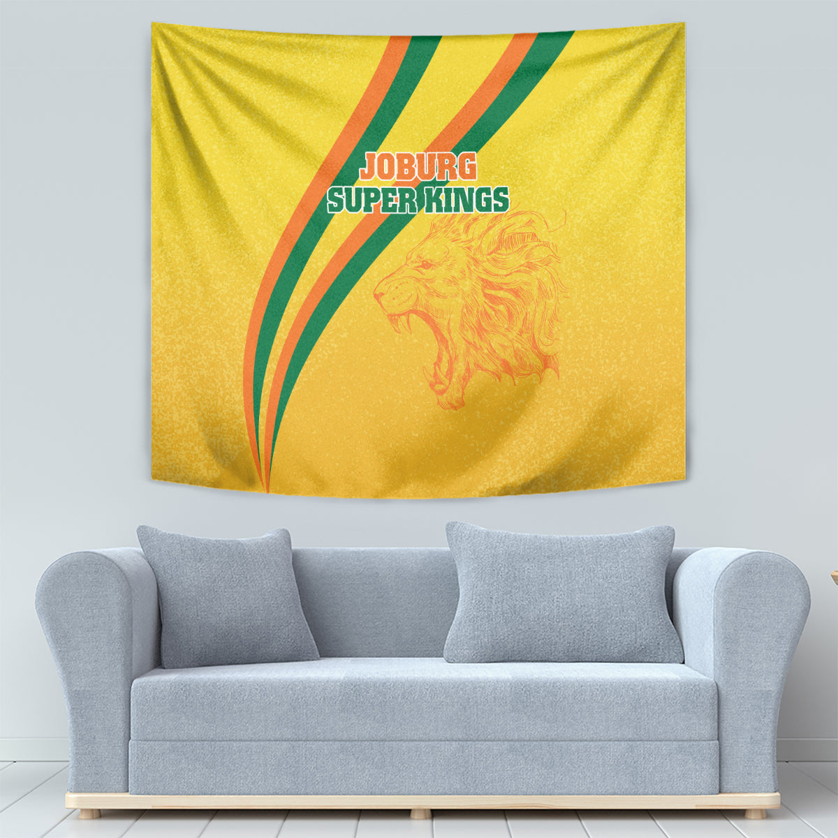 Joburg Super Kings Custom Tapestry South African Cricket 2024 Sporty - Vibe Hoodie Shop