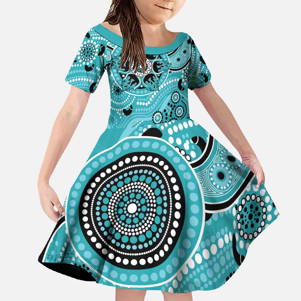 Heat Cricket Custom Family Matching Long Sleeve Bodycon Dress and Hawaiian Shirt Australian Aboriginal