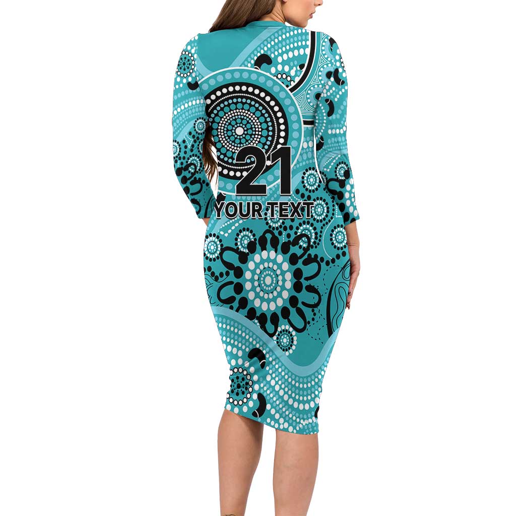 Heat Cricket Custom Family Matching Long Sleeve Bodycon Dress and Hawaiian Shirt Australian Aboriginal