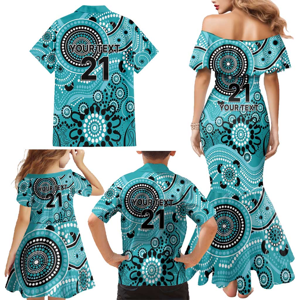 Heat Cricket Custom Family Matching Mermaid Dress and Hawaiian Shirt Australian Aboriginal