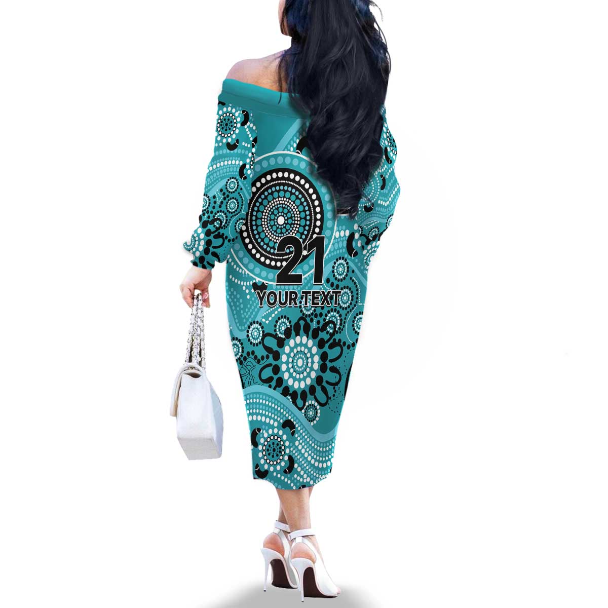 Heat Cricket Custom Family Matching Off The Shoulder Long Sleeve Dress and Hawaiian Shirt Australian Aboriginal