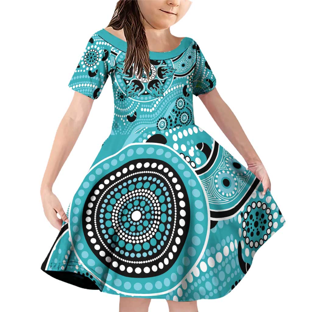 Heat Cricket Custom Family Matching Off Shoulder Short Dress and Hawaiian Shirt Australian Aboriginal