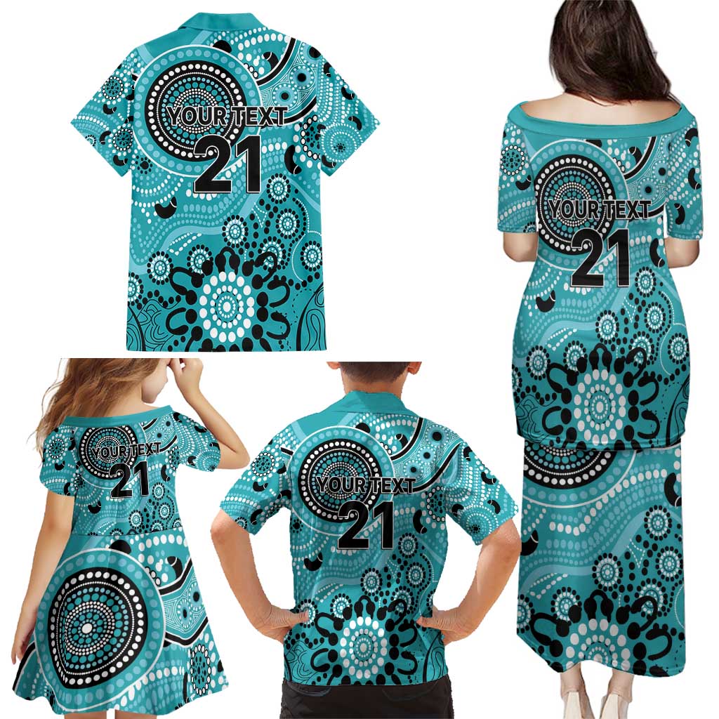 Heat Cricket Custom Family Matching Puletasi and Hawaiian Shirt Australian Aboriginal