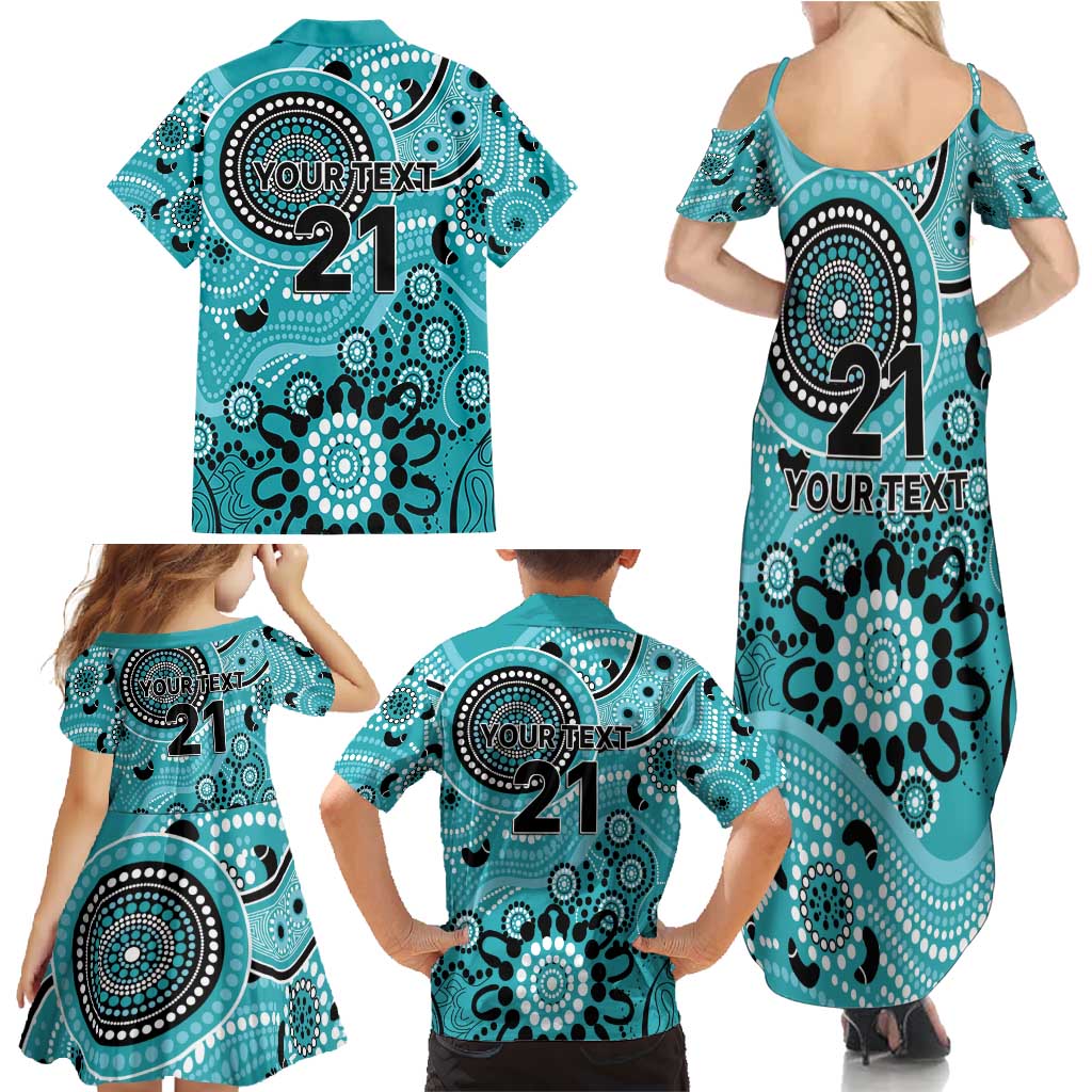 Heat Cricket Custom Family Matching Summer Maxi Dress and Hawaiian Shirt Australian Aboriginal