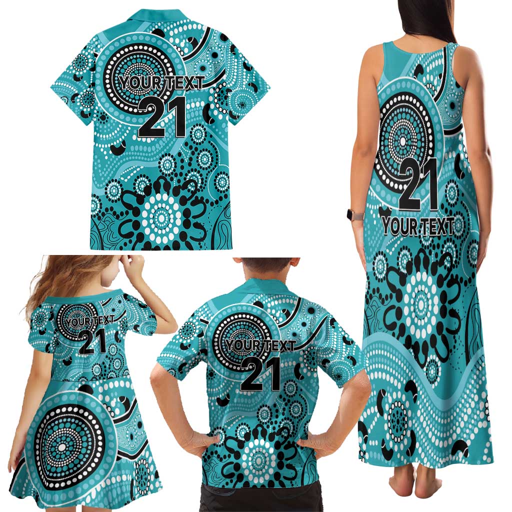 Heat Cricket Custom Family Matching Tank Maxi Dress and Hawaiian Shirt Australian Aboriginal