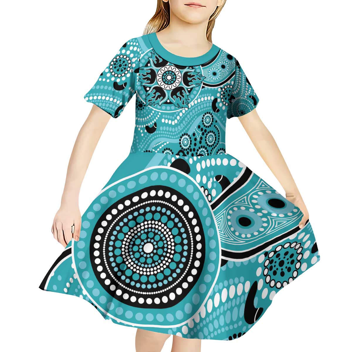 Heat Cricket Custom Kid Short Sleeve Dress Australian Aboriginal - Vibe Hoodie Shop