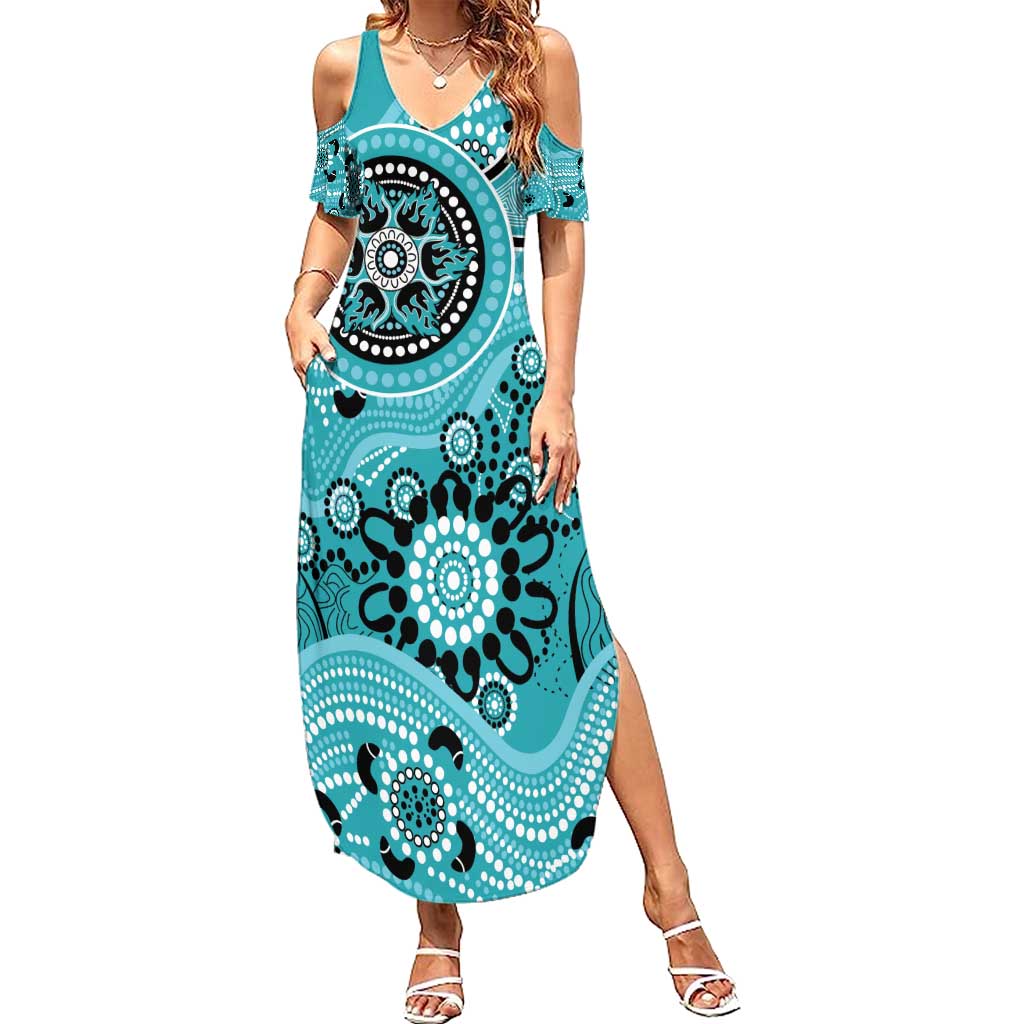 Heat Cricket Custom Summer Maxi Dress Australian Aboriginal