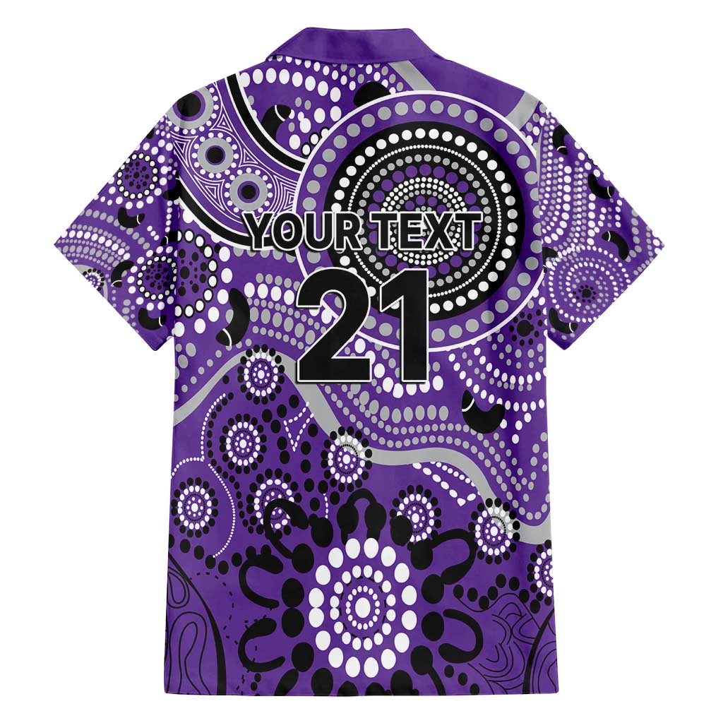 Hurricanes Cricket Custom Family Matching Long Sleeve Bodycon Dress and Hawaiian Shirt Australian Aboriginal