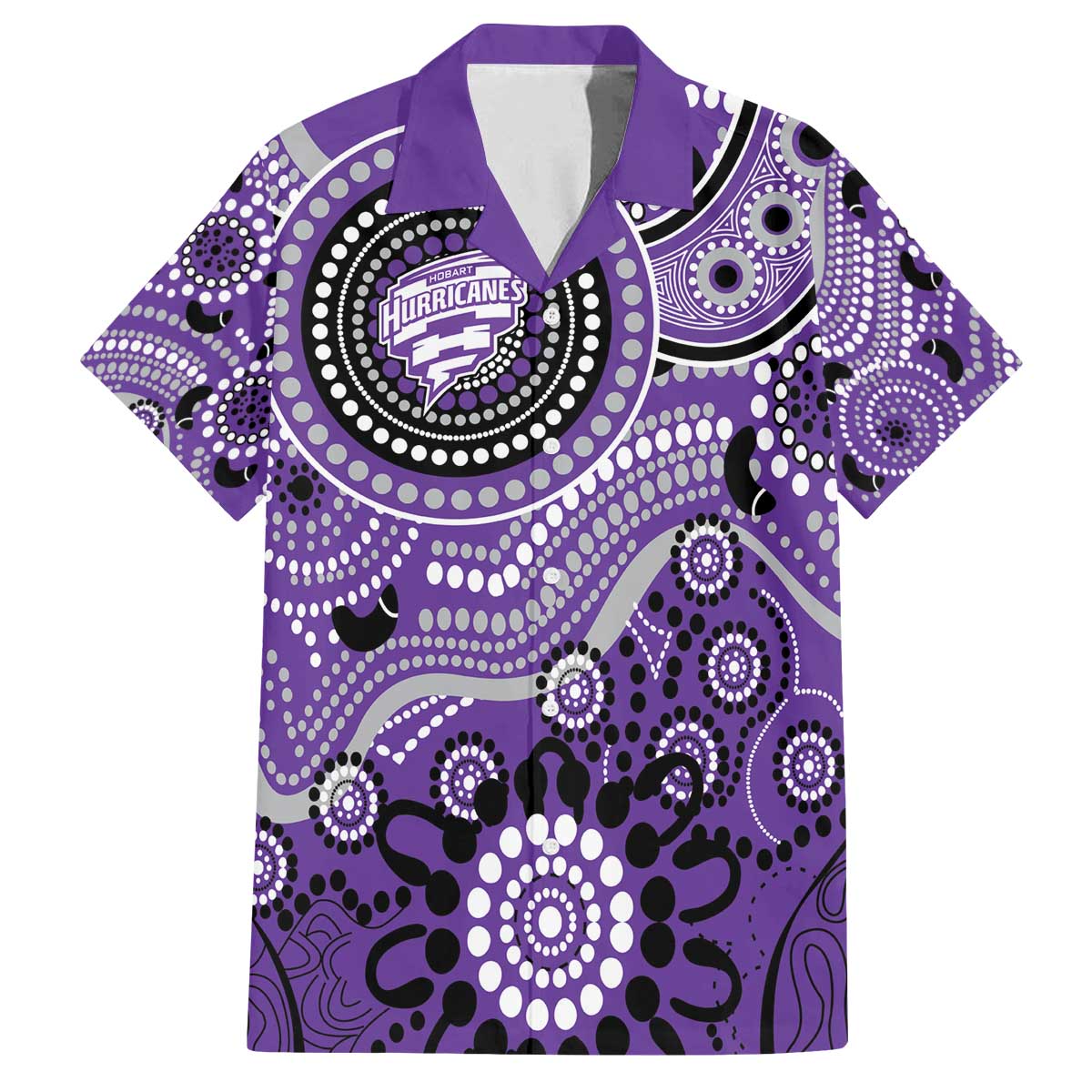 Hurricanes Cricket Custom Family Matching Off The Shoulder Long Sleeve Dress and Hawaiian Shirt Australian Aboriginal