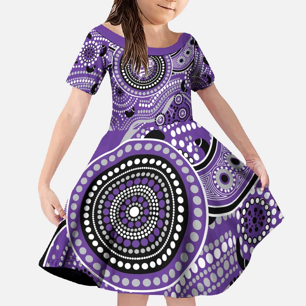 Hurricanes Cricket Custom Family Matching Short Sleeve Bodycon Dress and Hawaiian Shirt Australian Aboriginal