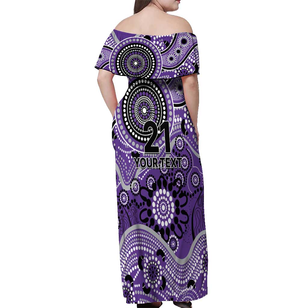 Hurricanes Cricket Custom Off Shoulder Maxi Dress Australian Aboriginal