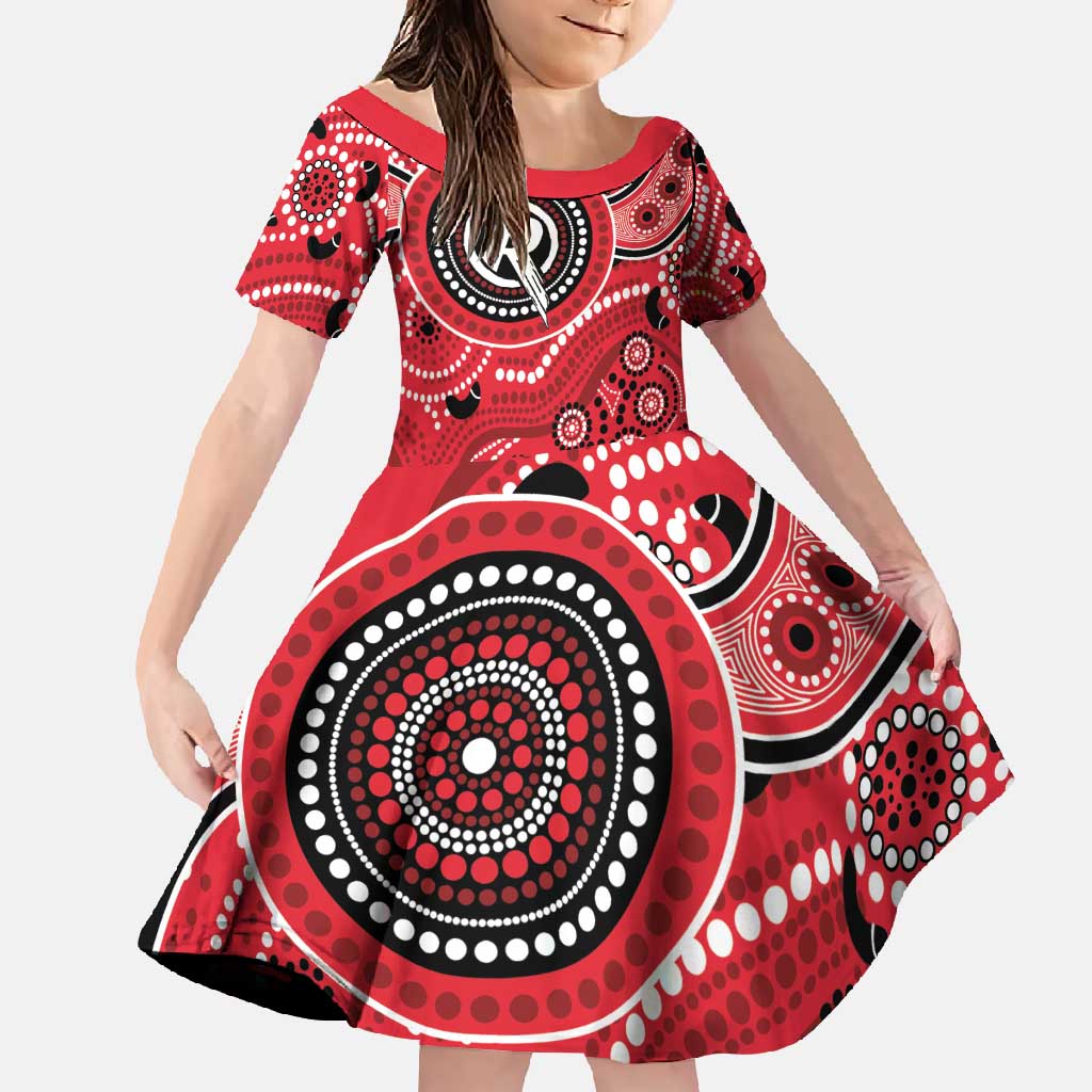 Renegades Cricket Custom Family Matching Off Shoulder Maxi Dress and Hawaiian Shirt Australian Aboriginal