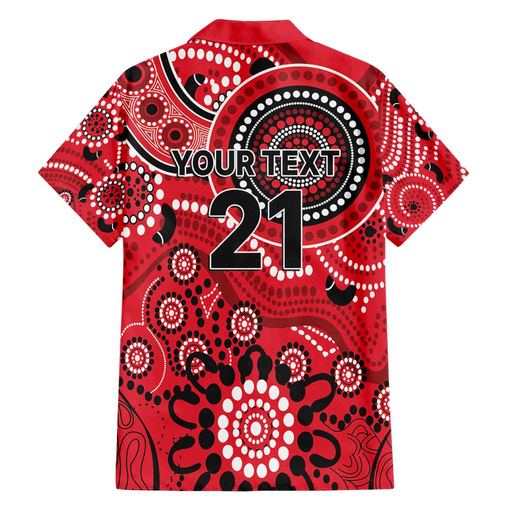 Renegades Cricket Custom Family Matching Off Shoulder Short Dress and Hawaiian Shirt Australian Aboriginal