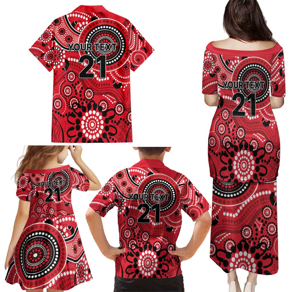 Renegades Cricket Custom Family Matching Puletasi and Hawaiian Shirt Australian Aboriginal