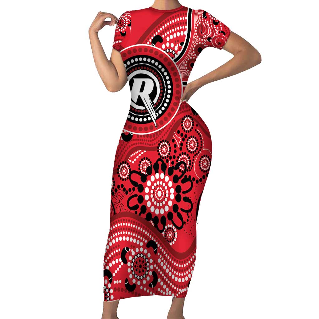 Renegades Cricket Custom Family Matching Short Sleeve Bodycon Dress and Hawaiian Shirt Australian Aboriginal