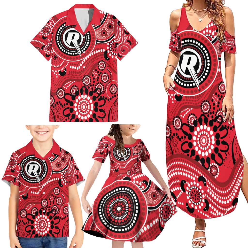 Renegades Cricket Custom Family Matching Summer Maxi Dress and Hawaiian Shirt Australian Aboriginal