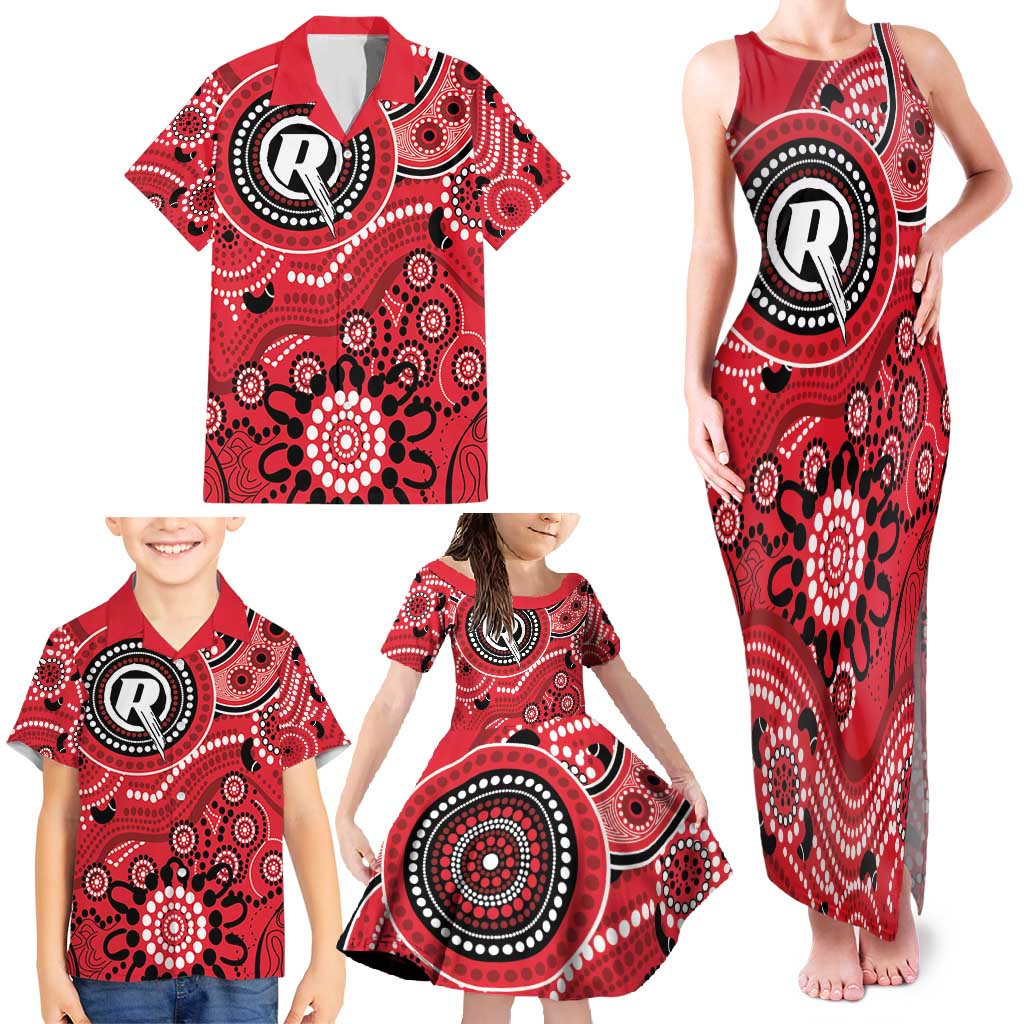 Renegades Cricket Custom Family Matching Tank Maxi Dress and Hawaiian Shirt Australian Aboriginal