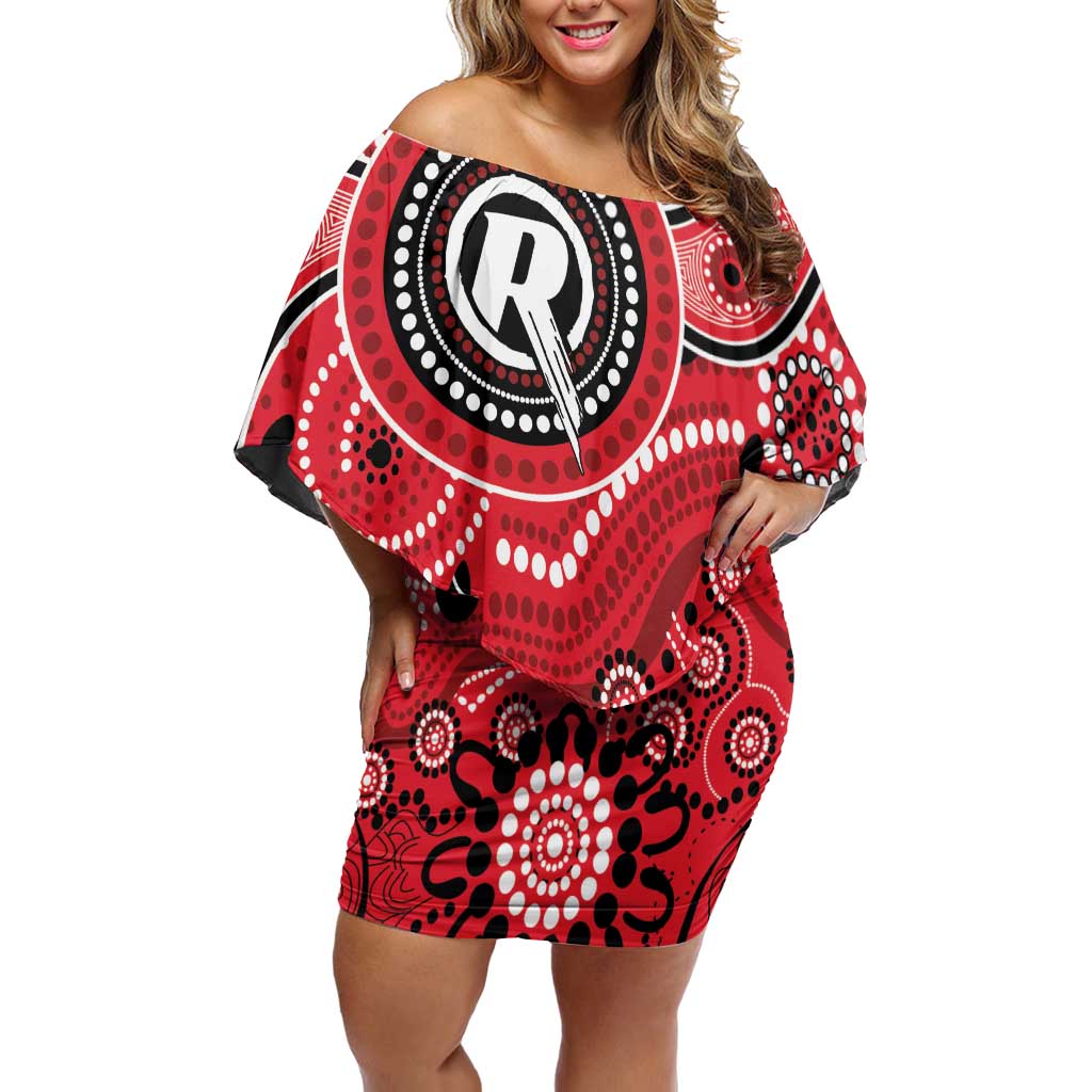 Renegades Cricket Custom Off Shoulder Short Dress Australian Aboriginal