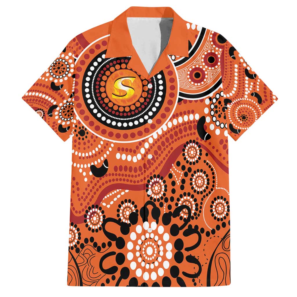 Scorchers Cricket Custom Family Matching Long Sleeve Bodycon Dress and Hawaiian Shirt Australian Aboriginal