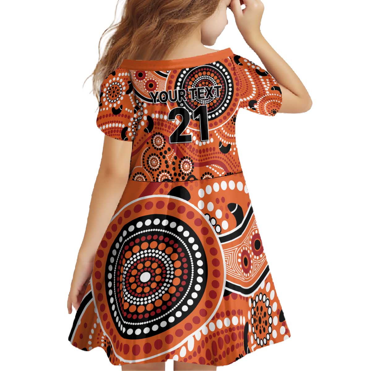 Scorchers Cricket Custom Family Matching Off The Shoulder Long Sleeve Dress and Hawaiian Shirt Australian Aboriginal