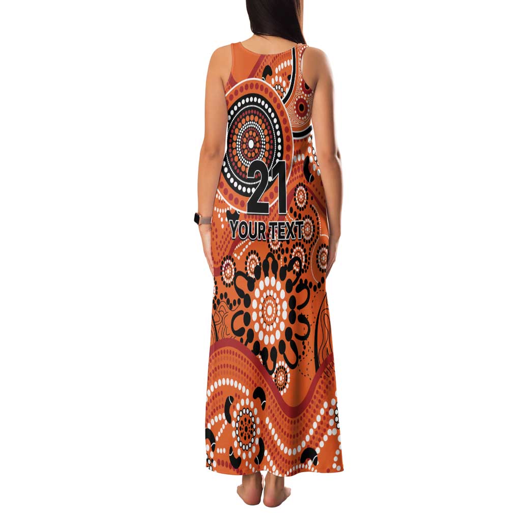 Scorchers Cricket Custom Family Matching Tank Maxi Dress and Hawaiian Shirt Australian Aboriginal