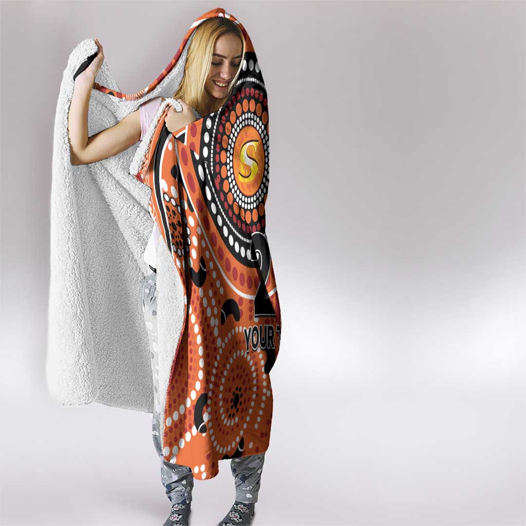 Scorchers Cricket Custom Hooded Blanket Australian Aboriginal
