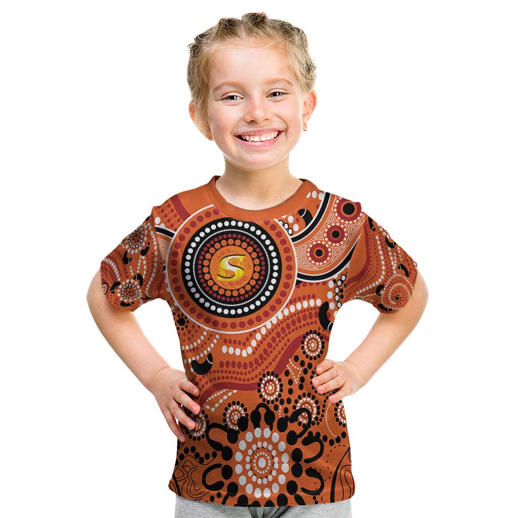 Scorchers Cricket Custom Kid T Shirt Australian Aboriginal - Vibe Hoodie Shop