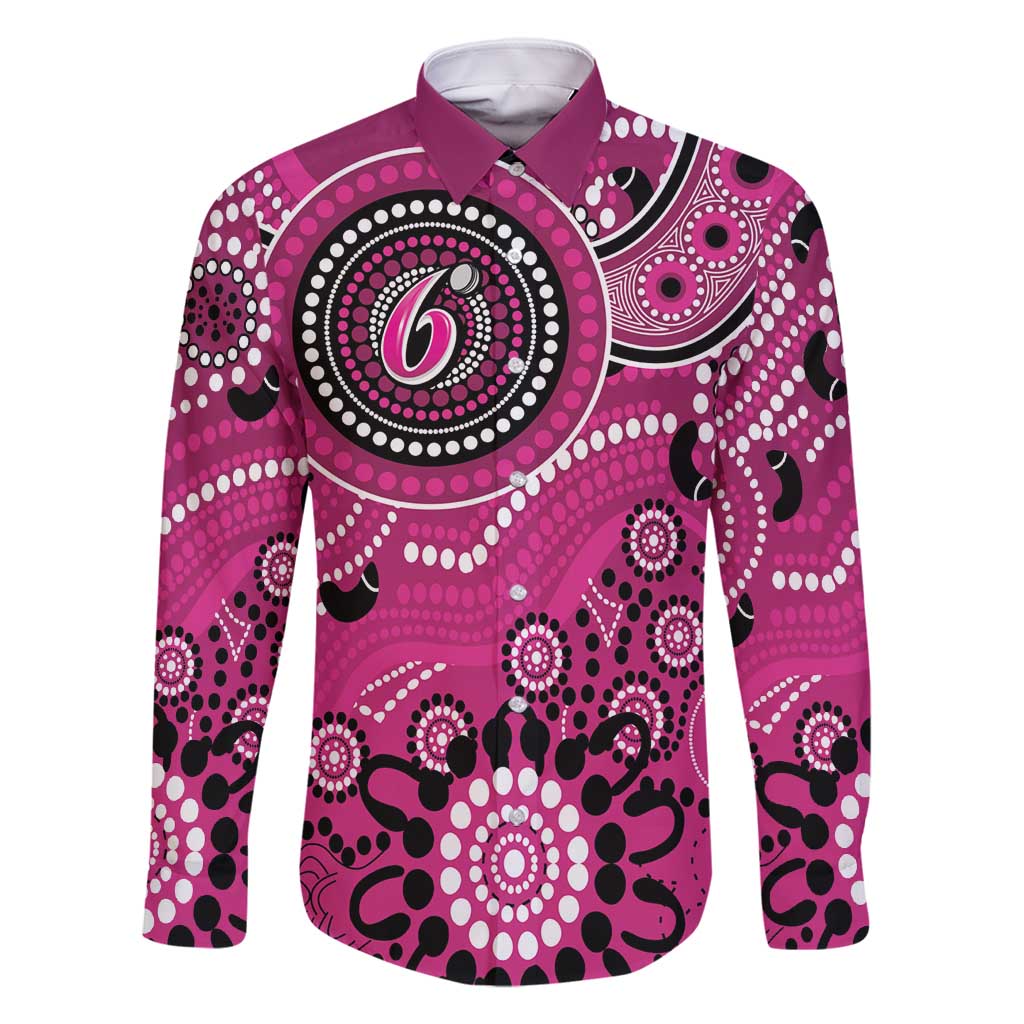 Sixers Cricket Custom Family Matching Long Sleeve Bodycon Dress and Hawaiian Shirt Australian Aboriginal