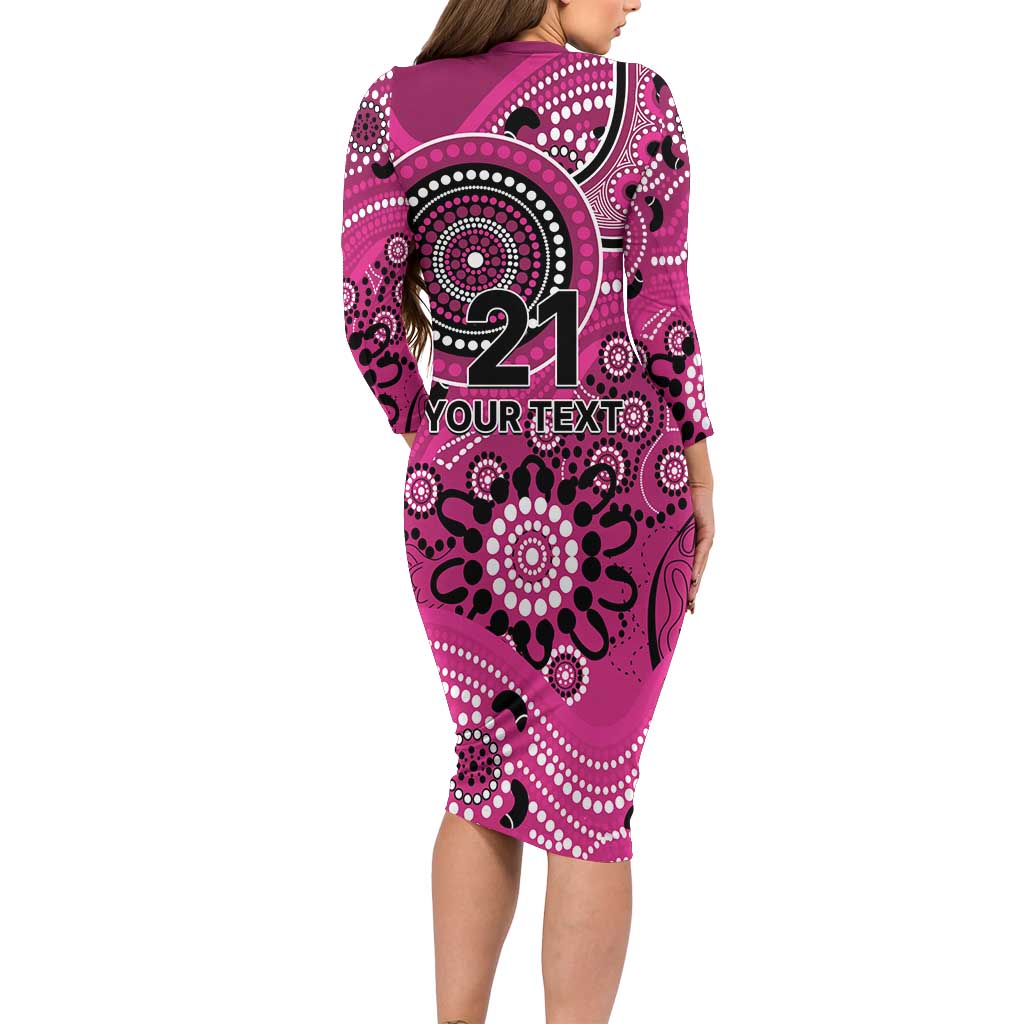 Sixers Cricket Custom Family Matching Long Sleeve Bodycon Dress and Hawaiian Shirt Australian Aboriginal