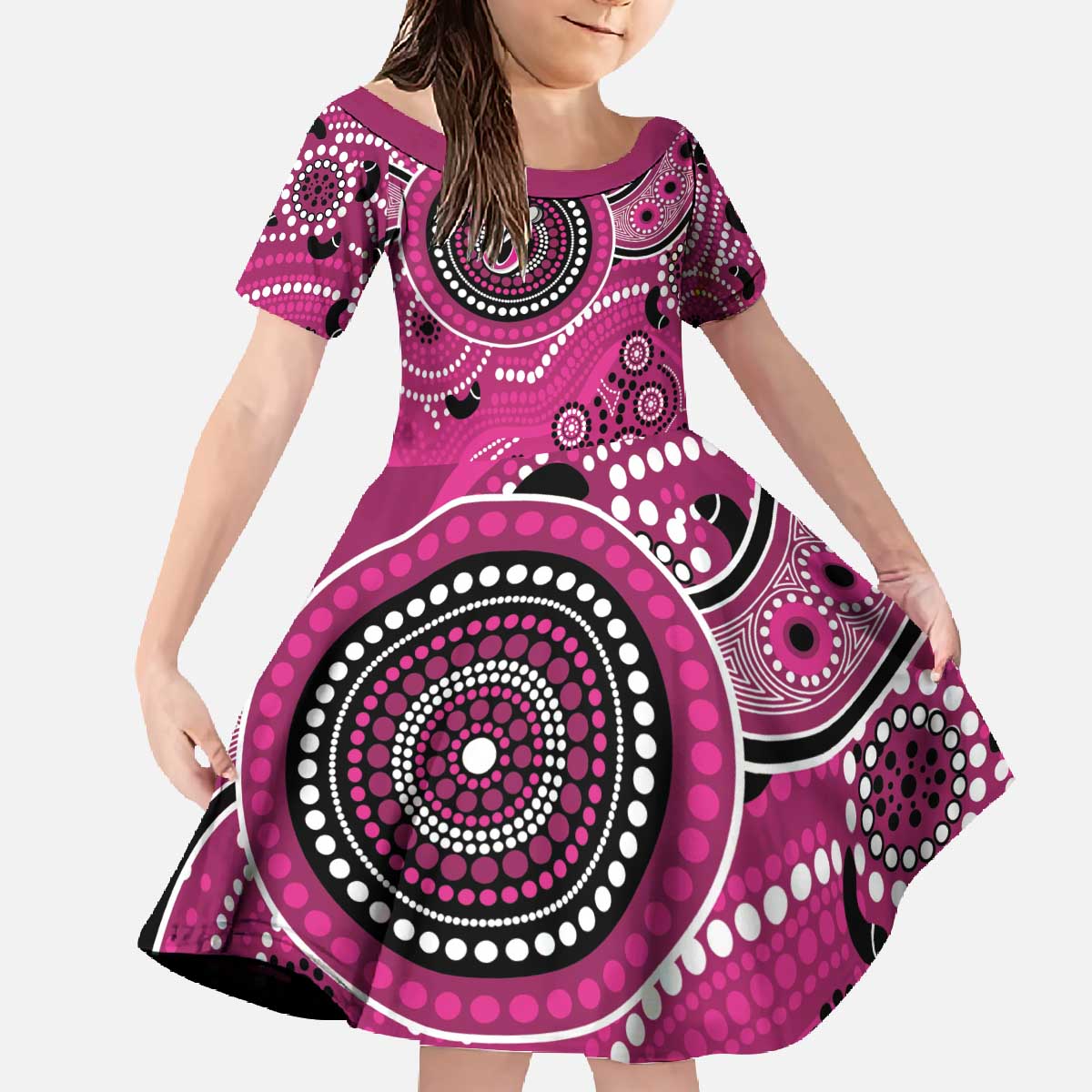 Sixers Cricket Custom Family Matching Off The Shoulder Long Sleeve Dress and Hawaiian Shirt Australian Aboriginal