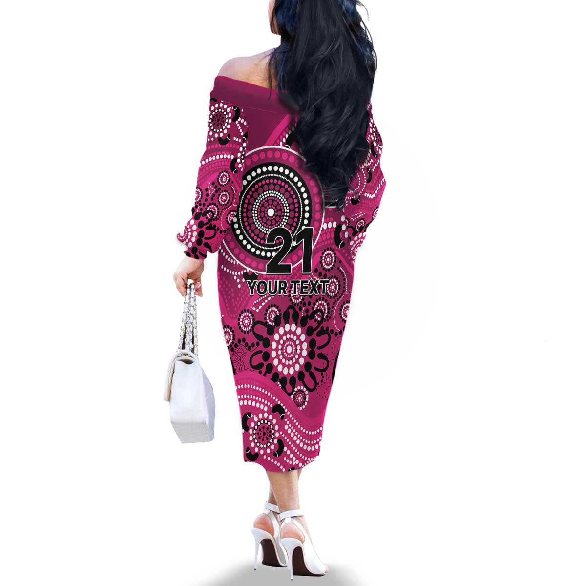 Sixers Cricket Custom Family Matching Off The Shoulder Long Sleeve Dress and Hawaiian Shirt Australian Aboriginal