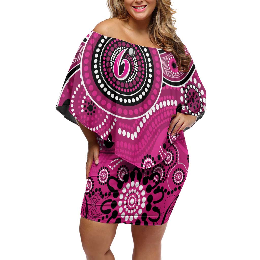 Sixers Cricket Custom Family Matching Off Shoulder Short Dress and Hawaiian Shirt Australian Aboriginal