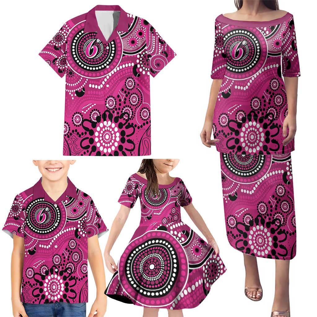 Sixers Cricket Custom Family Matching Puletasi and Hawaiian Shirt Australian Aboriginal