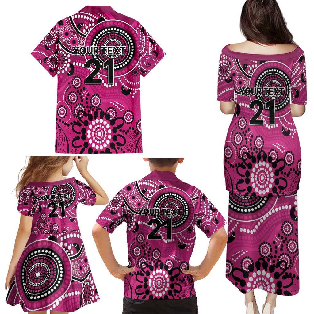 Sixers Cricket Custom Family Matching Puletasi and Hawaiian Shirt Australian Aboriginal