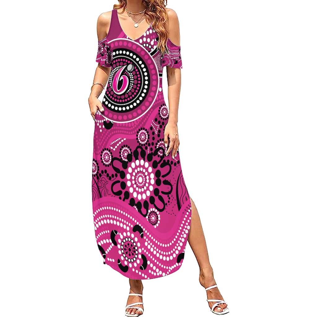 Sixers Cricket Custom Family Matching Summer Maxi Dress and Hawaiian Shirt Australian Aboriginal