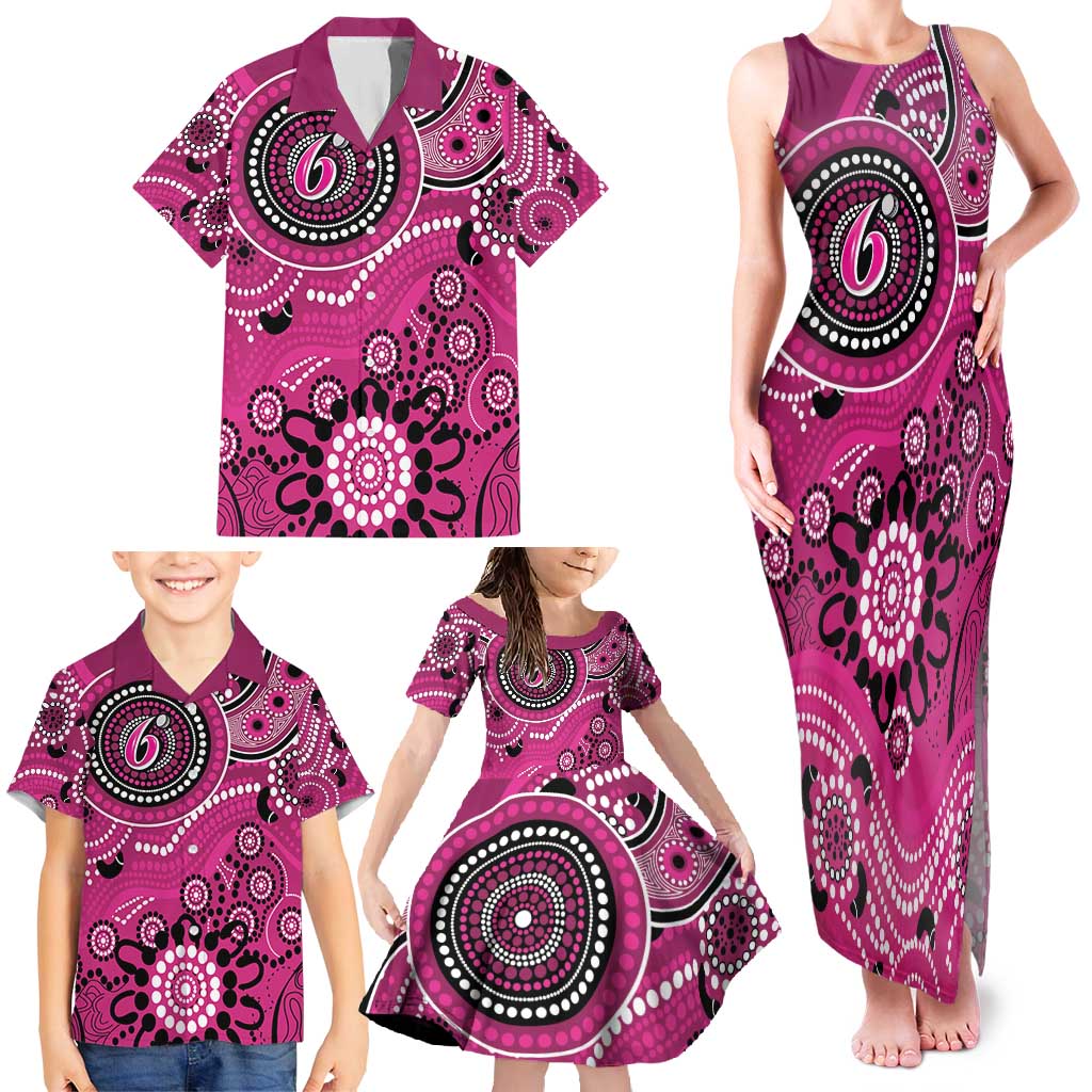 Sixers Cricket Custom Family Matching Tank Maxi Dress and Hawaiian Shirt Australian Aboriginal