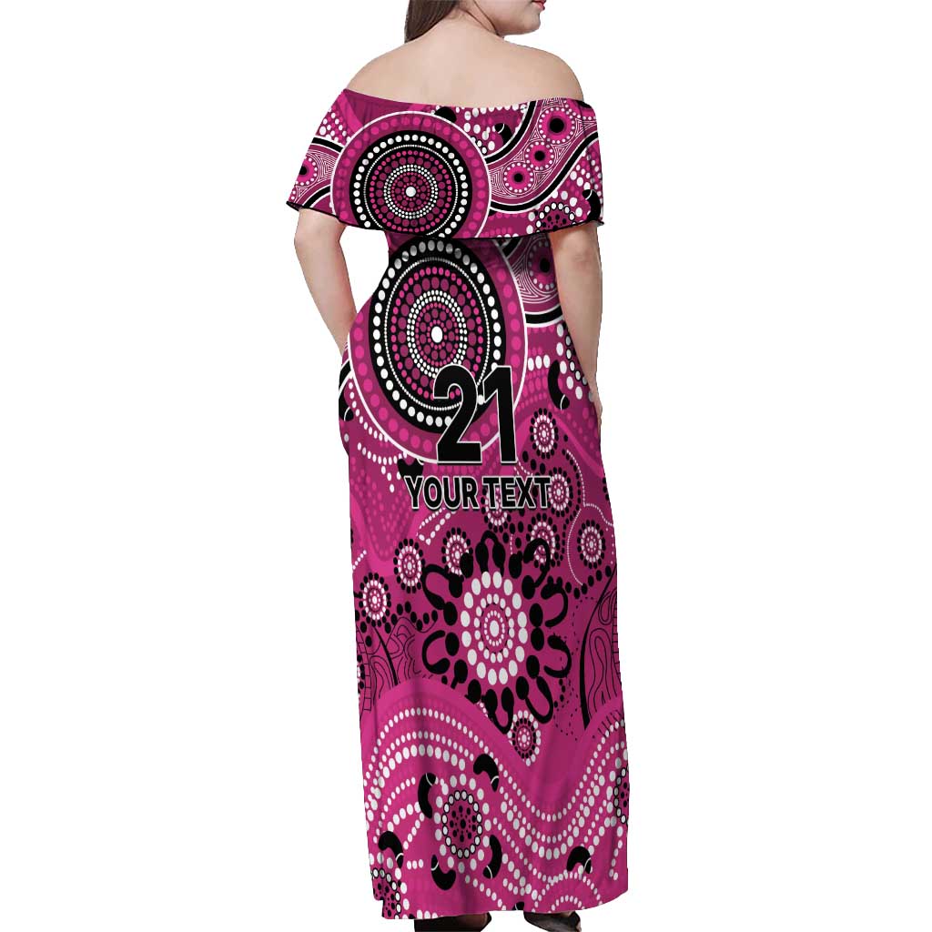 Sixers Cricket Custom Off Shoulder Maxi Dress Australian Aboriginal