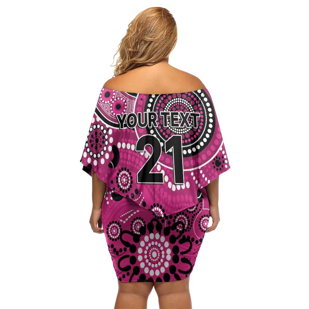 Sixers Cricket Custom Off Shoulder Short Dress Australian Aboriginal