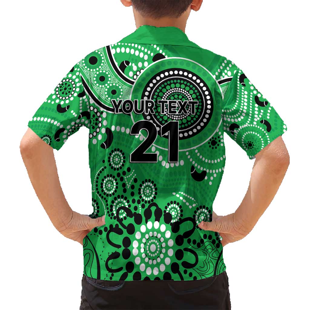 Stars Cricket Custom Family Matching Long Sleeve Bodycon Dress and Hawaiian Shirt Australian Aboriginal