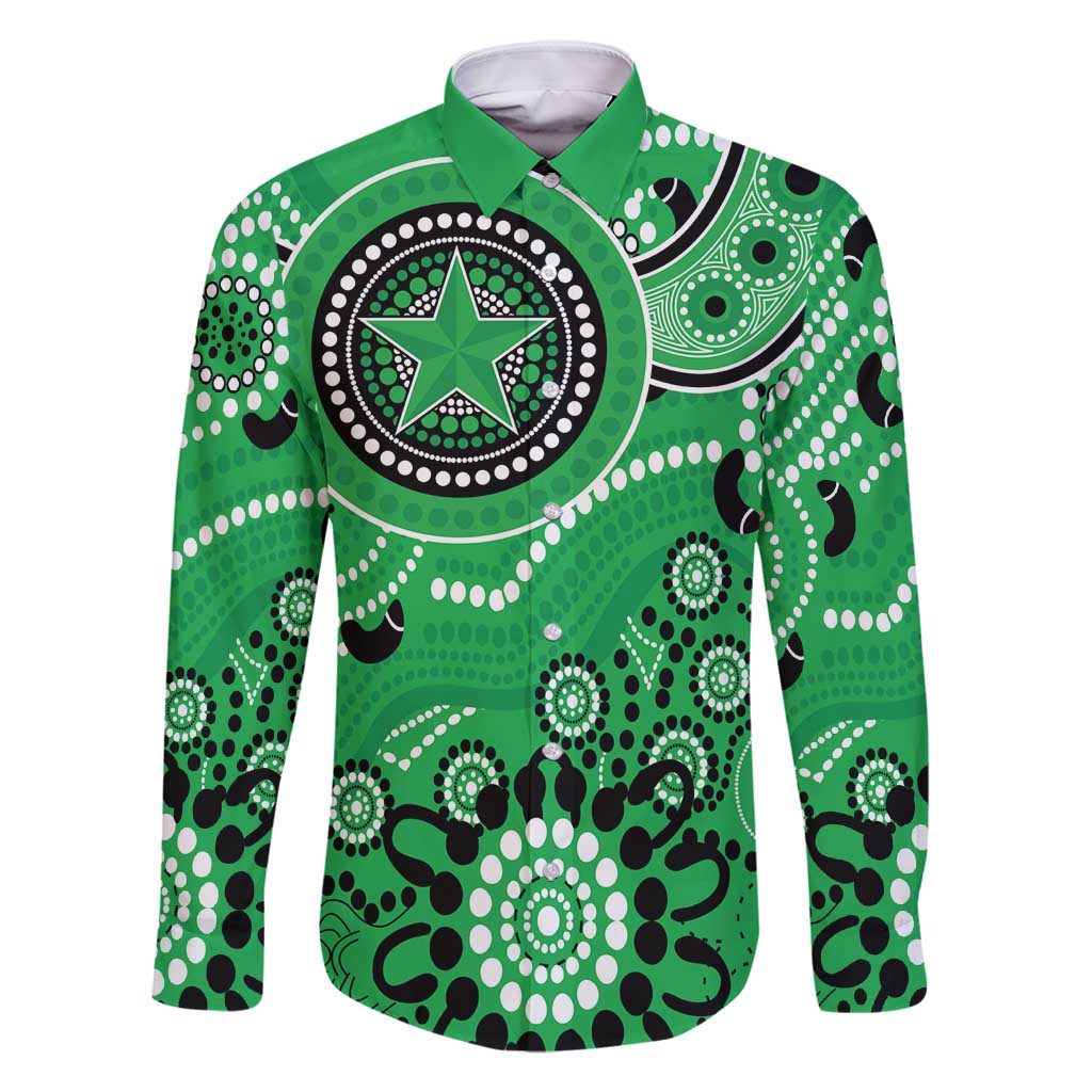 Stars Cricket Custom Family Matching Long Sleeve Bodycon Dress and Hawaiian Shirt Australian Aboriginal