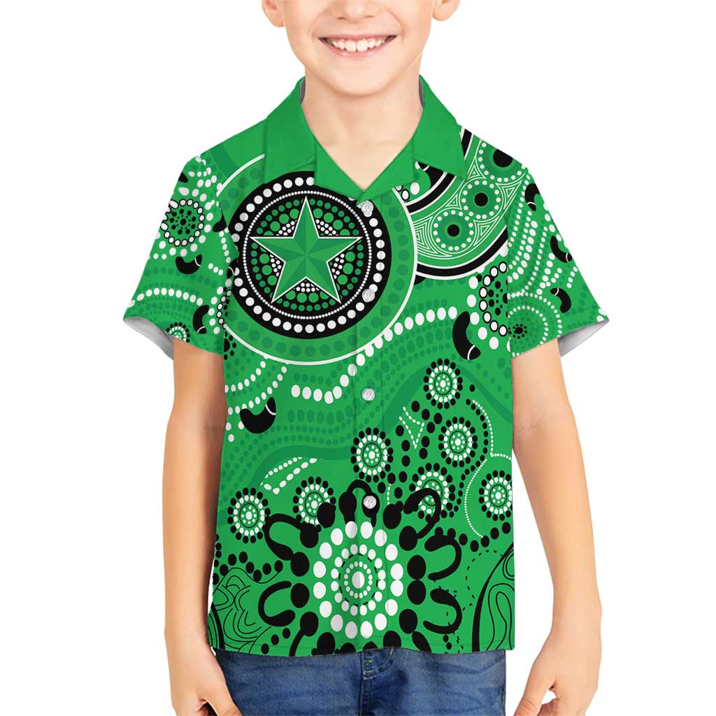 Stars Cricket Custom Family Matching Long Sleeve Bodycon Dress and Hawaiian Shirt Australian Aboriginal