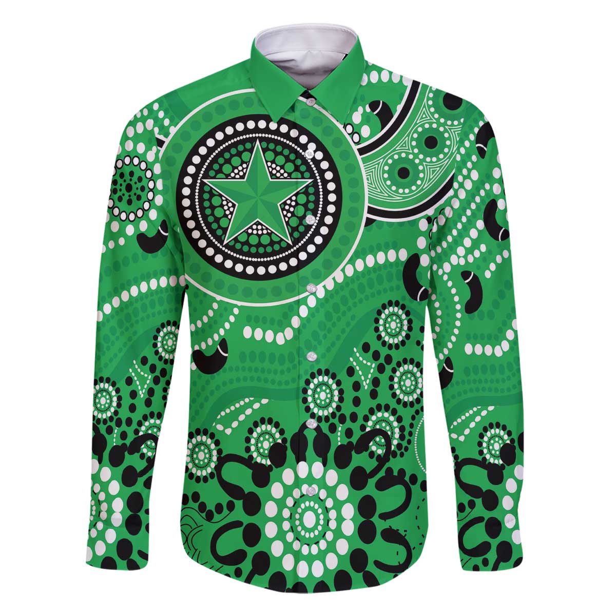 Stars Cricket Custom Family Matching Off The Shoulder Long Sleeve Dress and Hawaiian Shirt Australian Aboriginal