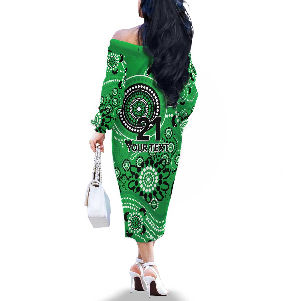 Stars Cricket Custom Family Matching Off The Shoulder Long Sleeve Dress and Hawaiian Shirt Australian Aboriginal